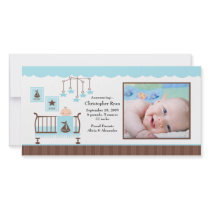 Baby Room Boy PHOTO Birth Announcement photo cards by celebrateitinvites Baby Room Boy PHOTO Birth Announcement photo cards