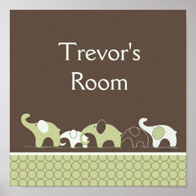 Baby Room Elephant Poster by mybabybundles