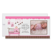Baby Room Girl PHOTO Birth Announcement photo cards by celebrateitinvites Baby Room Girl PHOTO Birth Announcement photo cards