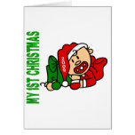 Baby’s 1st Christmas Dated BOY Greeting Cards