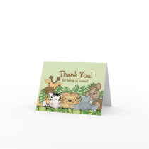 Baby Safari Animals Thank You Note Card