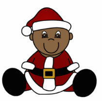 Baby Santa Ornament -African American photo sculptures