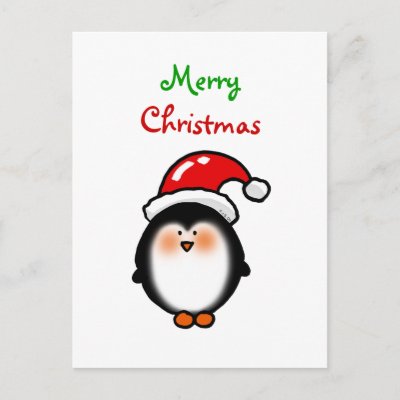 Baby Santa penguin, the background colour is customisable.