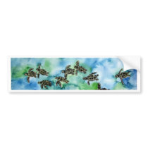 baby sea turtles reptile animal wildlife painting bumper stickers