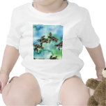 baby sea turtles reptile animal wildlife painting romper