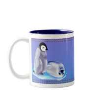 Baby Seal and Baby Penquin cups mugs by Lotacats Baby Seal and Baby Penquin cups mugs