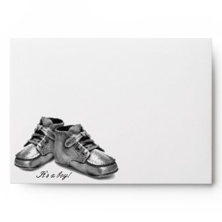 Baby Shoes Baby Announcement Shower Envelope envelope