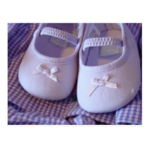 Baby Shoes Postcards Cute Sweet Booties Lavender