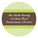 Baby Shower Address Label - Green and Brown sticker