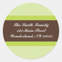 Baby Shower Address Label - Green and Brown Stickers
