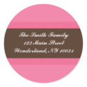 Baby Shower Address Label - Pink and Brown sticker