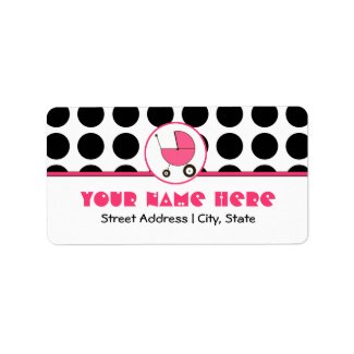 Baby Shower Address Label - Polka Dot and Pink label