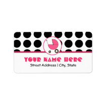 Baby Shower Address Label - Polka Dot and Pink