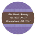 Baby Shower Address Label - Purple and Brown sticker