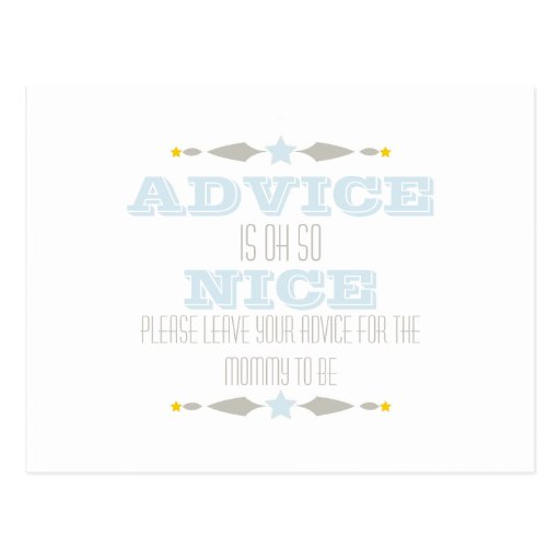 BABY SHOWER ADVICE CARD Zazzle