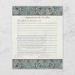 Baby Shower Advice for New Mom - Blue Brown Damask Custom Flyer