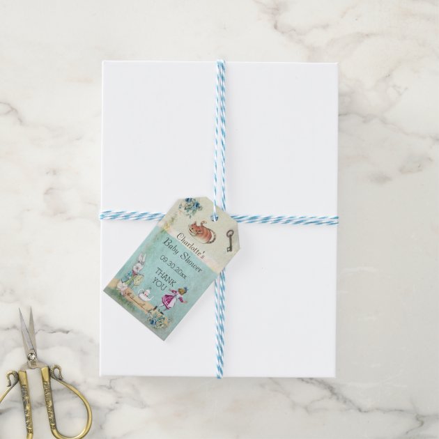 Baby Shower Alice in Wonderland Thank You Pack Of Gift Tags-2