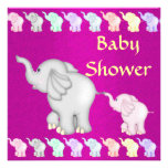 Baby Shower and Adorable Momma & Baby Elephants Personalized Announcement