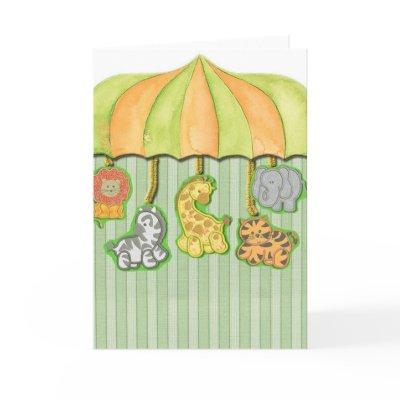 Baby Shower Animal Print Card by swtnskye