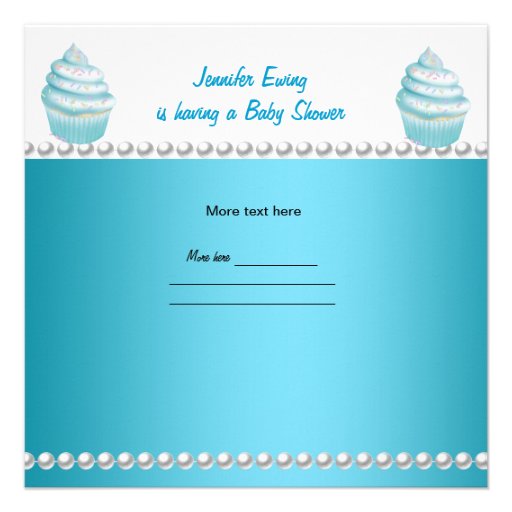 Baby Shower Baby Boy Blue Cupcake Sprinkle Personalized Invitation