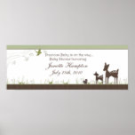Baby Shower Banner with Deer Poster