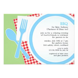 Barbecue Baby Shower Invitations For Boys