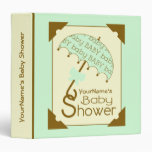 Baby Shower Binder -Green & Brown Umbrella