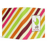 Baby Shower Binder Green Carriage & Stripes