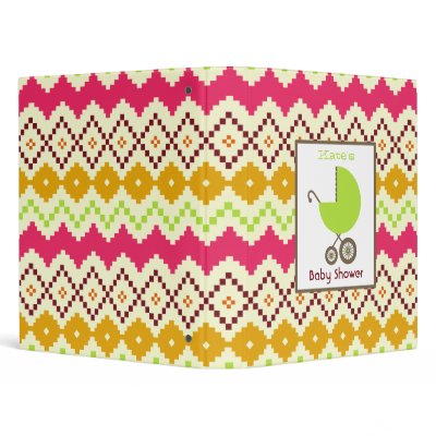 Baby Shower Binder Green Carriage Tribal Inspired by JillsPaperie