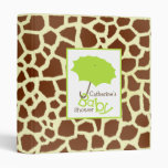 Baby Shower Binder Green Umbrella & Giraffe Print