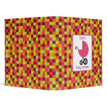 Baby Shower Binder Pink Carriage & Squares
