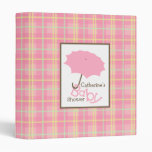 Baby Shower Binder Pink Umbrella & Plaid