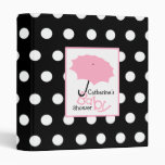 Baby Shower Binder Pink Umbrella & Polka Dots