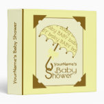 Baby Shower Binder - Yellow & Brown Umbrella