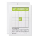 Baby Shower Bingo - Green invitations