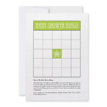 Baby Shower Bingo - Green invitations