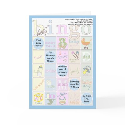 Baby Shower Bingo on Baby Shower Bingo Invitation Greeting Cards From Zazzle Com