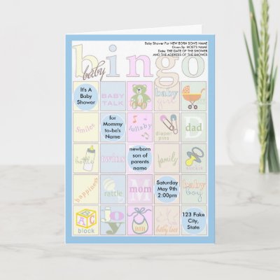 Twin Baby Shower Games on Bingo Baby Shower Game With Pizazz  With Pep  With  With