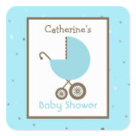 Baby Shower Blue Carriage & Robin's Egg Sticker