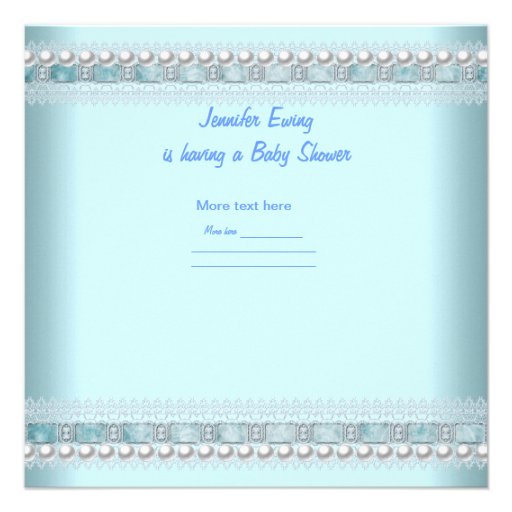 Baby Shower Boy Baby Blue Gift Pearl Lace Spot Personalized Announcement