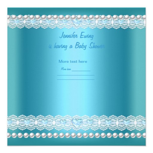 Baby Shower Boy Baby Blue Pearl Umbrella Invite