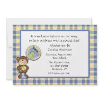 Baby Shower Boy Bear Custom Invites