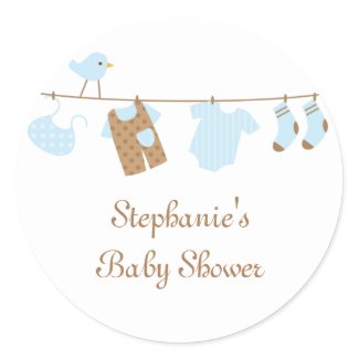 Baby shower boy birds and laundry stickers sticker