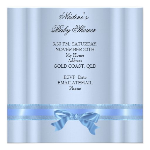 Baby Shower Boy Blue White Prince Crown Personalized Invite