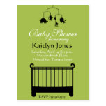 Baby Shower - Boy, crib with mobile Post Card