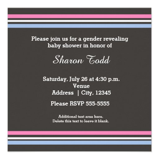 Baby Shower Boy or Girl Gender Revealing Party Custom Invitation