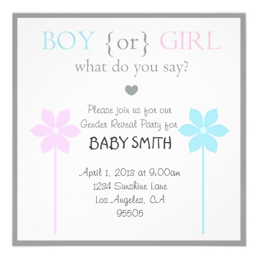 Baby Shower Boy or Girl Invitation