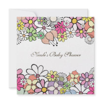 Baby Shower Bright Blossoms Custom Invitation