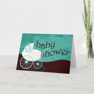 Baby Shower : carriage : card
