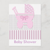 Baby Shower Carriage postcard
